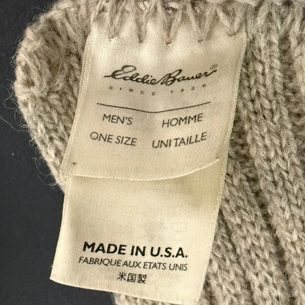 Vintage Eddie Bauer 100% Lambswool Ribbed Scarf USA Made Quiet Luxury Old Money